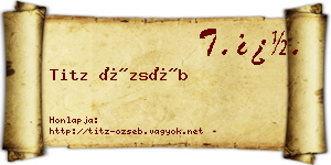 Titz Özséb névjegykártya